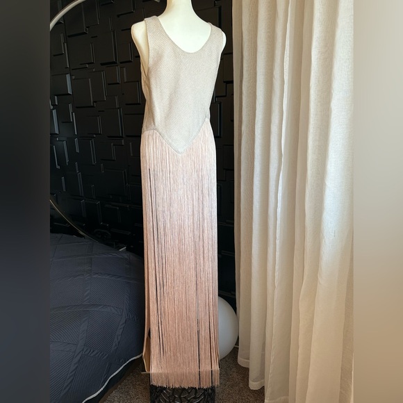 NWT Asilio/Revolve Gatsby fringe top 4 beige/cream 1920's boho - Picture 3 of 12